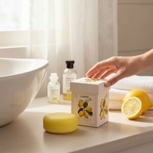 3pc Lemon Soaps Set, Italian Natural Vegetable Soap -NWT